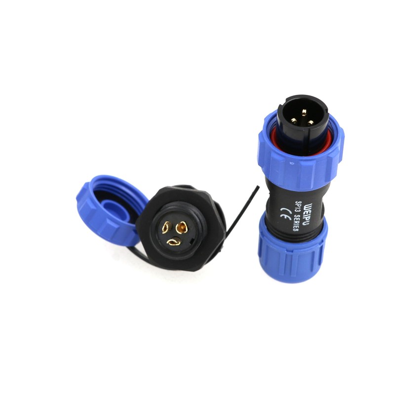 ZBLZGP SP13 3 Pin Waterproof IP68 Housing Recessed Plug Weipu
