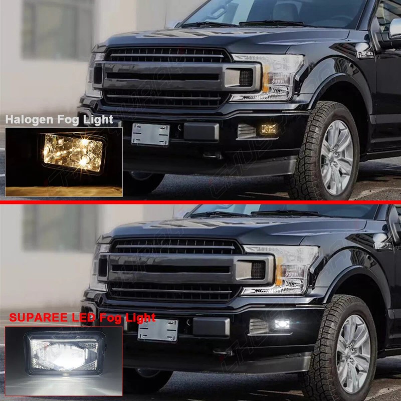 CHUSYYRAY Rectangular LED Fog Lights Assembly Kit For Ford F150