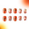 Fall Press On Nails Short Square Fake Nails Leaf With