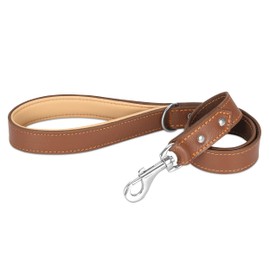 Riparo Heavy Duty Leather Dog Leash with Padded Handle, 3FT Long, 1.25IN Wide Dog Training Walking Leashes for Medium Large Dogs (Brown, 3FT x 1.25")