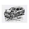 'Car Crash' Temporary Tattoo - Water Resistant, Skin-Safe, Non-Toxic Transfer