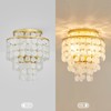 GlowEasely Modern Capiz Shell Chandelier Ceiling Light, Costal Design Close