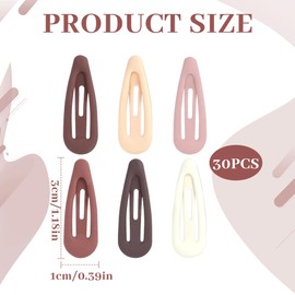 30PCS Snap Hair Clips Colorful Matte Hair Clips Non Slip Colorful Hair Clips With Case Children Student Small Hair Clips Hair Accessories For Lady Women Little Girls Hair Styling