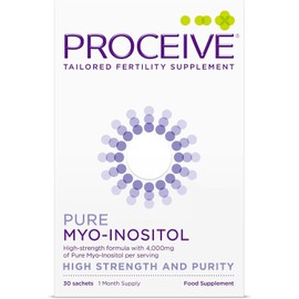 Proceive® Pure Myo-Inositol Supplement – 4000mg High Strength Daily Dose – 30 Sachets – Tasteless Powder – Vegan – Easy to Mix – Suitable for TTC