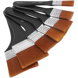 7pcs Pinceles Planos de Madera Liviana Pintura al Óleo y Acrílico Juego de Cepillos de Nylon para Artistas Principiantes y Profesionales