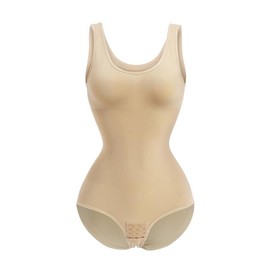 Nebility Springtok  Fashionable Bodysuits for women Seamless Comfortable Shapewear Crew Neck Square Neck Sleeveless Womenswear:_Beige_XS/S