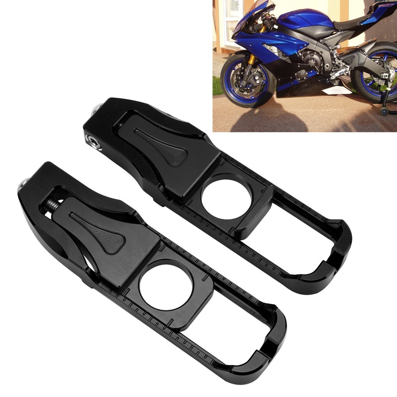 Pair Motorcycle Left Right Chain Adjusters Tensioners Replacement for Yamaha