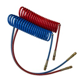 QSC Truck Parts Truck Tractor Trailer Air Line Air Brake Hoses Coil Red Blue 15 ft