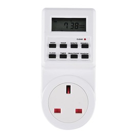 WSDMAVIS 1Pcs Timer Socket Plug Digital Timer Socket Switch Plug in Programmable Timer 24 Hour and 7 Day 230V 50Hz(UK Standard)