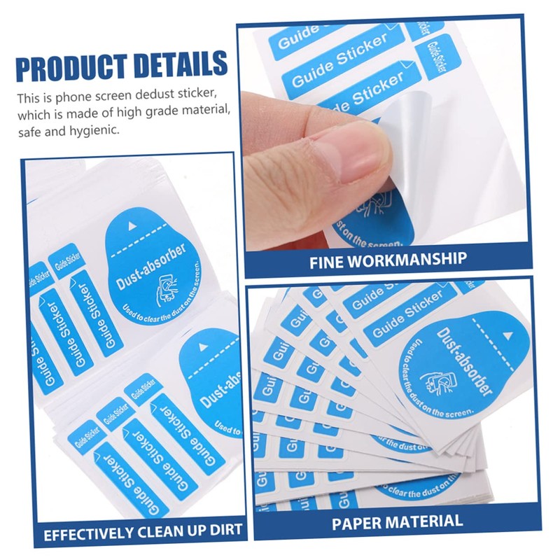 KOMBIUDA 200Pcs Phone Film Sticking Tool Dust Removal Stickers for