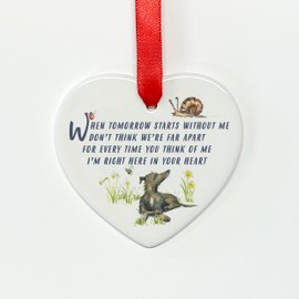 Image Industry Lurcher When Tomorrow Starts Ceramic Heart - Dog Memorial - Memorial Gift - Hanging Decoration