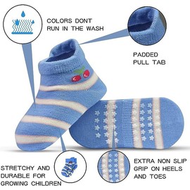 ELUTONG Children's Non-Slip Socks 12 Pairs Stopper Socks Children Cotton Non-Slip Socks Children for 1-7 Years Girls Animal Motifs Socks, #2 Rabbit