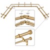 Warm Gold Double Corner Window Curtain Rods with Aluminum End