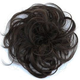 PRETTYSHOP 100% HUMAN HAIR Scrunchie Hairpiece Hairthickening Ponytail Hairband Hair Accessories Dark Brown Mix H312i