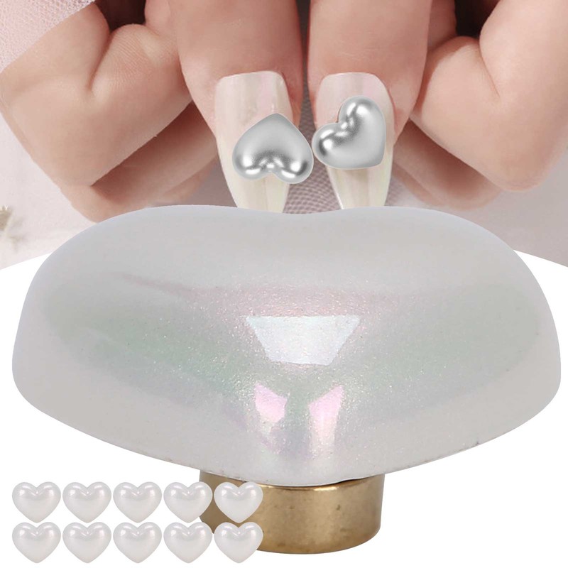 10pcs Heart Beads Imitation Pearls Beads Nail Art Decoration DIY