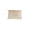 Homeroots 14" X 20" Beige Throw Pillow