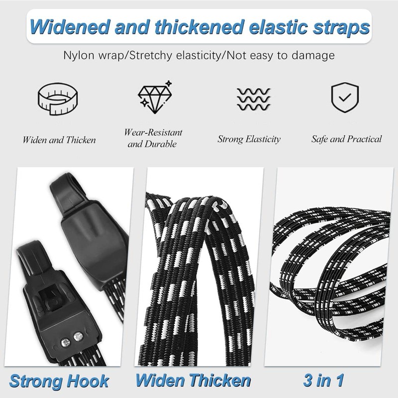 HOOPOE Bicycle Luggage Rack Tie Down Straps 5 Pack Rubber