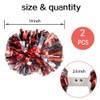 Hooshing 2PCS Red and Black and Silver Pom Poms Cheerleading