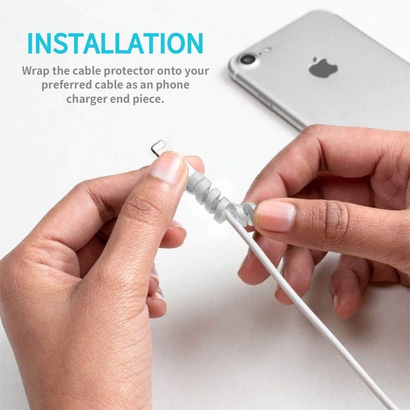 Cable Protector Spiral Phone Charge Cable Saver, Headphone, USB Cord,