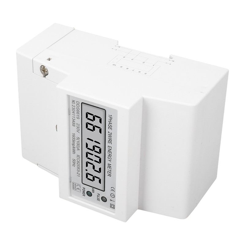 Electricity Meter 1 Phase 2 Wire LCD AC 5A 100A