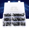 200pcs Black Blind Rivets Steel Mandrel Aluminum Body Pop Rivets