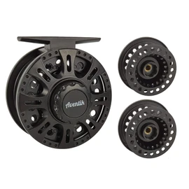 Aventik Z Fly Reel Center Drag System Classic Iii Graphite Large Arbor Sizes 3, 4, 5, 6, 7, 8 Fly Fishing Reels (5, 6 Cassette)