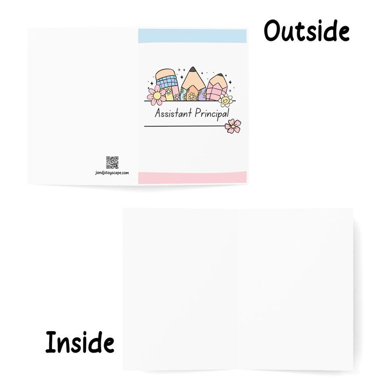 J&J'S TOYSCAPE Assistant Principal Card, School Teacher Appreciation Card for