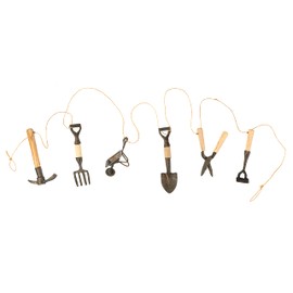 Potty Feet Daisy n Jack Handmade Decorative Garden Tools Potting Shed Gardland Set 2 - Produced From Sustainably Sourced Yam Wood and Recycled Metal