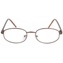 藤田光学 老眼鏡 メンズ 2.0 度数 メタルフレーム ブラウン FR-05 +2.00