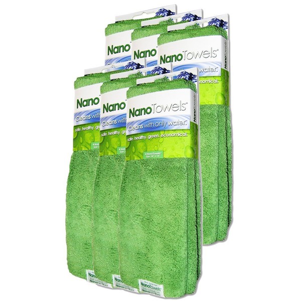 NanoTowels [Six-Pack Special]: The Revolutionary Breakthrough Cloth Technology That Cleans Virtually ANY Surface With Only Water, Eliminating Toxic Chemical Cleaners. Reusable, Highly Absorbant Cloth