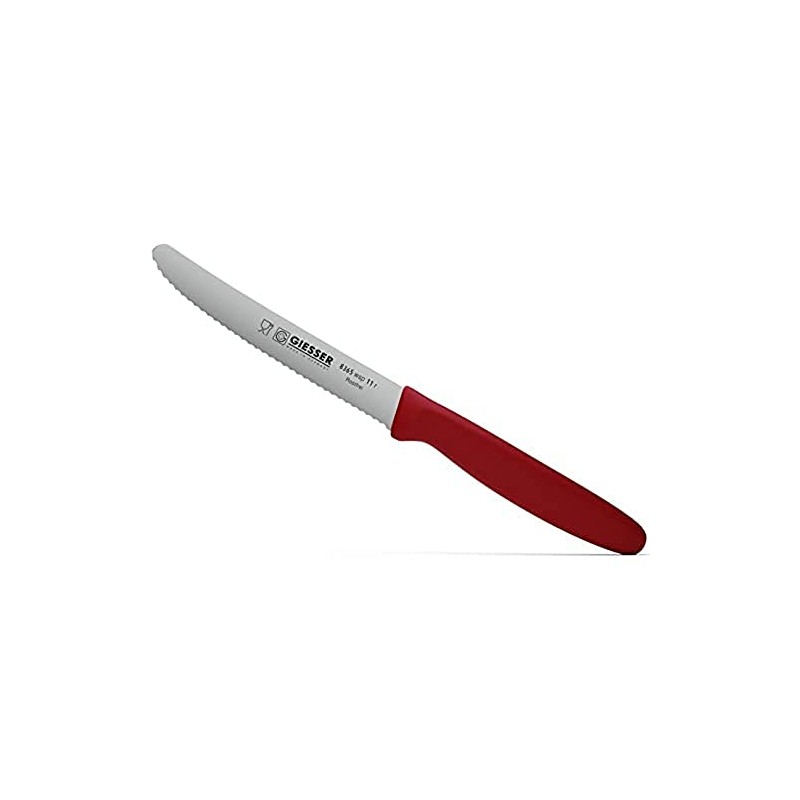 KAUFGUT COLTELLO UNIVERSALE COLORI ASSORTITI SEGHETTATO 11CM GIESSER 53354