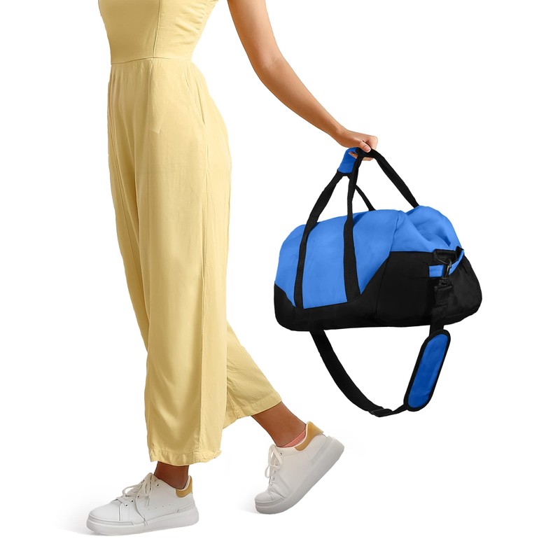 Dalix 21" Large Duffle Bag with Adjustable Strap (Royal Blue)