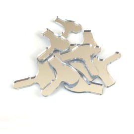 Super Cool Creations Hairdryer Shaped Crafting Mirrors, Set of 10, Many Colours, Shatterproof Acrylic, White, Pack of 10 x 9cm