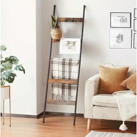 Unbranded 5-Tier Rustic Farmhouse Blanket/Towel Holder W/ 10 Moving Hooks, Stylish-storag