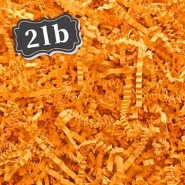 2 LB Fluorescent orange Crinkle Cut Paper Shred Filler Great for Gift Wrapping, Basket Filling, Birthday, Wedding, Valentine's Day, Mardi Gras, 2024 New Year Party Decorations Filling Supplies