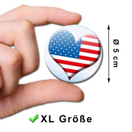 Fridge Magnets USA Flag Decorative Gift Set of 6 Magnets Country Flags America Funny for Travel Lovers Strong Large 50 mm Round Colourful