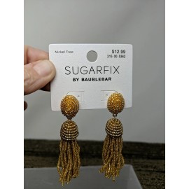SUGARFIX by BaubleBar New SUGARFIX by BaubleBar Beaded Tassel Earrings Gold NWT Evening Holiday