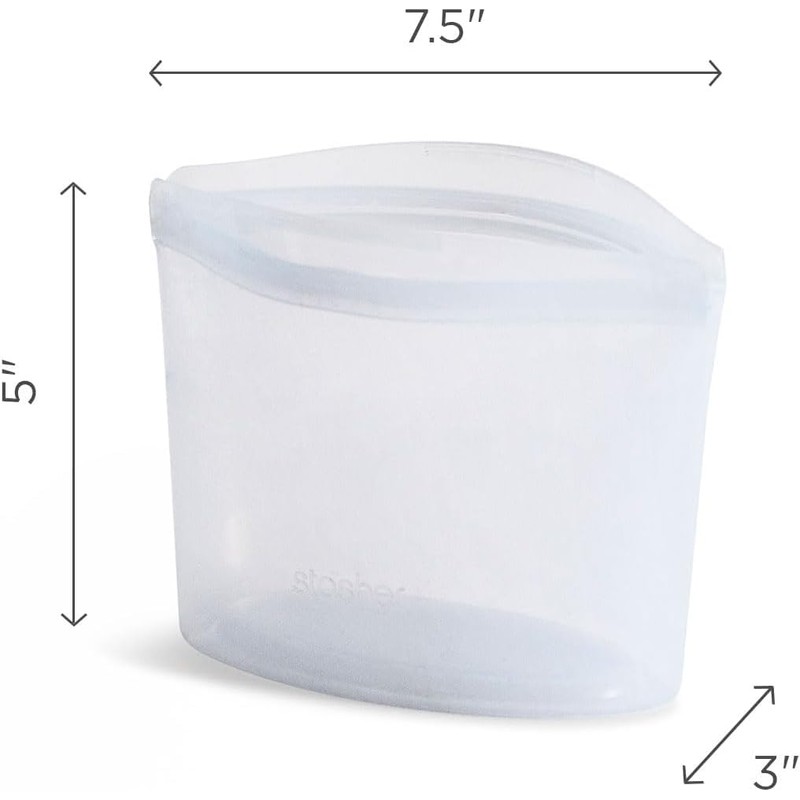 Stasher Premium Silicone Reusable Food Storage Bowl, Deep Ocean, Microwave,