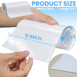 Tikfoam Waterproof Repair Tape for Fabric, Plastic, Awning, RV Underbelly, Tarp, Tent, Sail and Boat Cover Outdoor Repair Patch, Heavy Duty,6 Inch x 10FT White