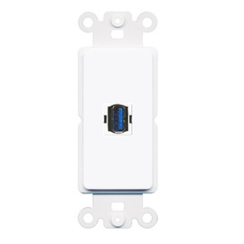 RiteAV - USB 3 Port Wall Plate Decorative (Rocker) White