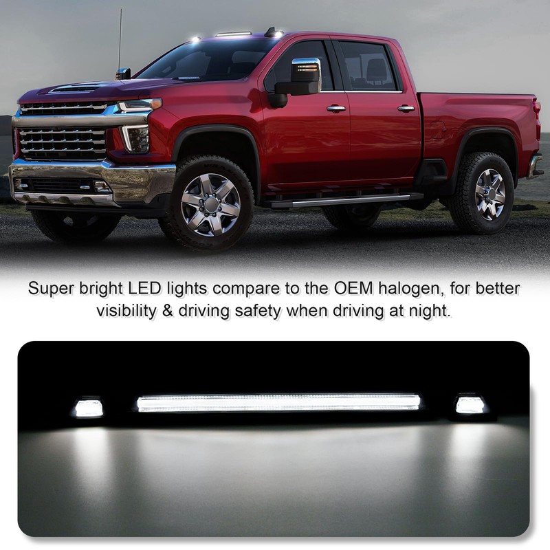 SHINEFIT 3PCS White LED Cab Roof Lights Replacement for 2020-2025