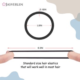JASVERLIN Black Hair Bobbles Ponytail Holder Without Metal Hair Bobbles Scrunchies Braid Accessories for Women Girls Thick Hair Scrunchies Without Damage 4 mm Pack of 50 (Black)