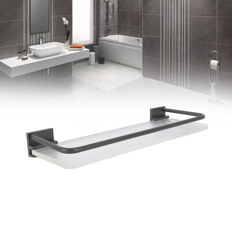 30cm Bathroom Wall Mounted Shelf Space Aluminum Acrylic Towel Rack