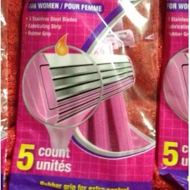 Assured 15 Triple Blade Razors Lubricating Strip - Rubber Handle - Stainless Steel - New