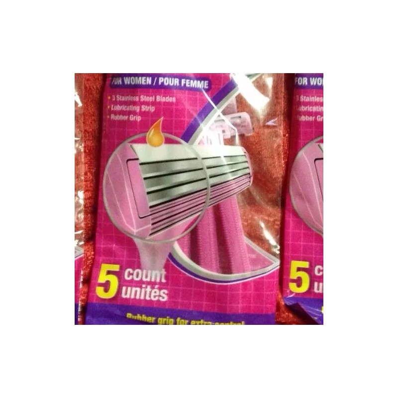 Assured 15 Triple Blade Razors Lubricating Strip - Rubber Handle