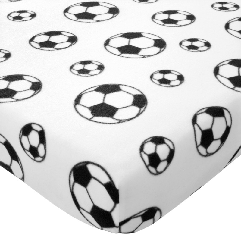 Catherine Lansfield Cosy Football Fleece Single Fitted Sheet White