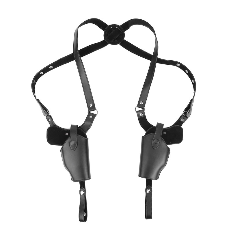 DONGKER Dual Gun Shoulder Holster,Leather Concealed Gun Holster with Adjustable
