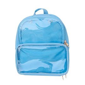 KEEPOP Ita Bags Backpack Girls School Rucksack Cute Summer Beach Bag Transparent Windows for DIY Decors, Blue