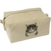 'Cat Wearing Sunglasses' Canvas Wash Bag/Makeup Case (CS00045614)