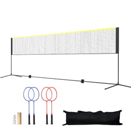 Happybuy 20ft Badminton Net Set, Outdoor Portable Multi-Sport Net for Volleyball, Pickleball, Tennis